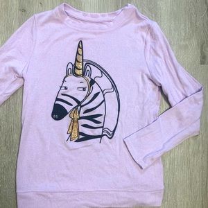 Cat & Jack girls sz medium zebra unicorn shirt